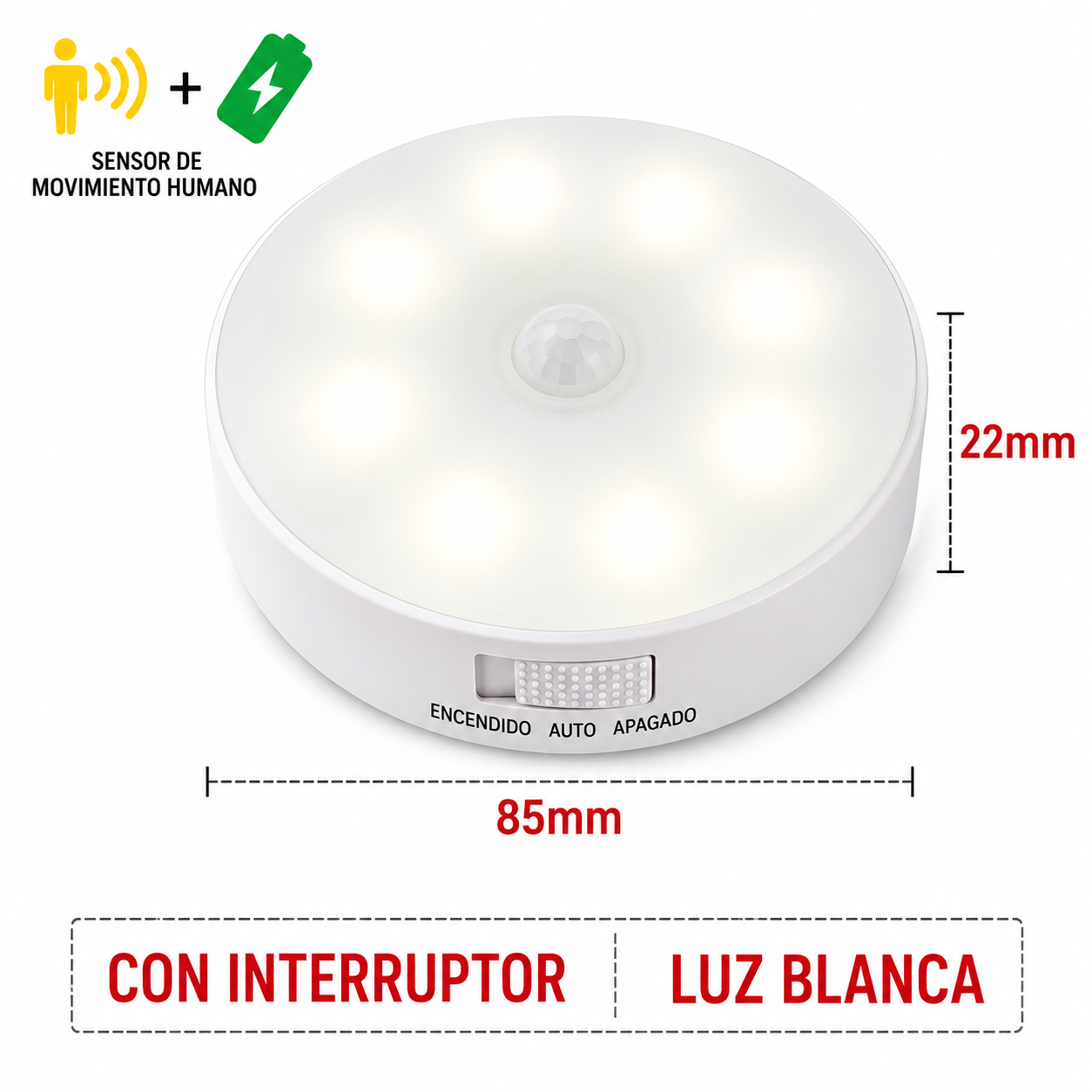 Luz LED con Sensor de Movimiento