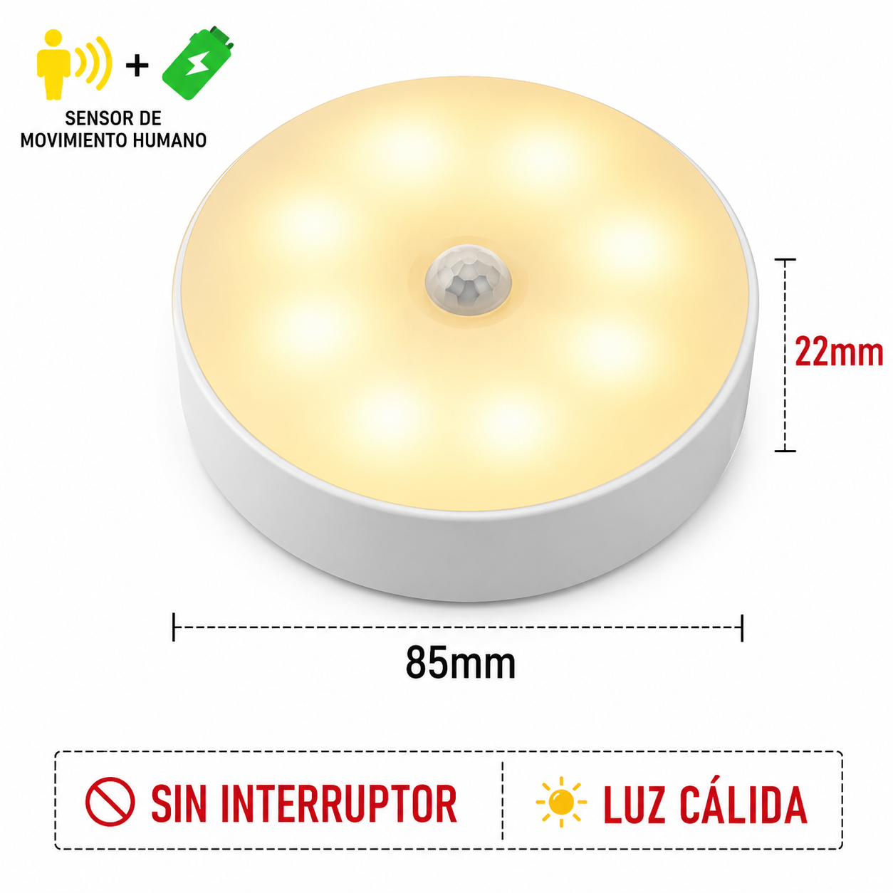 Luz LED con Sensor de Movimiento