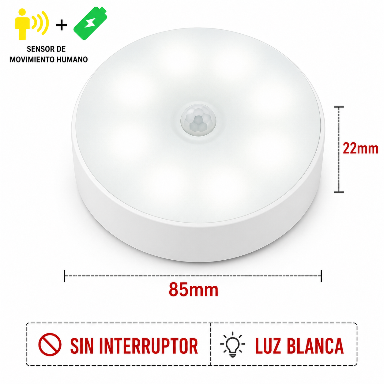 Luz LED con Sensor de Movimiento