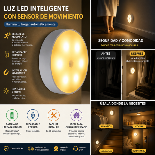 Luz LED con Sensor de Movimiento